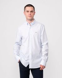 GANT - Slim Fit Striped Poplin Shield Shirt - Lyst