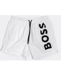 BOSS - Octopus Quick-drying Swim Shorts With Large Contrast Logo - Lyst