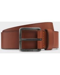 BOSS - Jeeko Leather Belt With Logo Buckle - Lyst