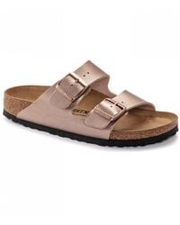Birkenstock - Arizona Birko-Flor Metallic Sandals - Lyst