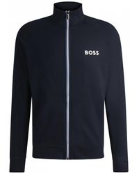 BOSS - Authentic Loungewear Track Jacket In French Terry With Logo Detail - Lyst