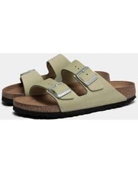 Birkenstock - Matcha Nubuck Leather Arizona Soft Insole Sandals 1024213 Narrow Fit - Lyst