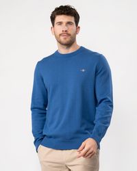 GANT - Classic Cotton Crew Neck Jumper - Lyst