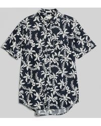 GANT - Regular Cotton Linen Palm Short Sleeve Shirt - Lyst