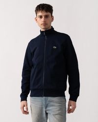 Lacoste - Regular Fit Brushed Fleece Zippered Sweatshirt - Lyst
