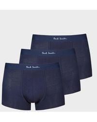 Paul Smith - 3 Pack Plain Trunks With Script Logo Waistband Colour: 47, Size: L - Lyst