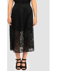 Armani Exchange - Laser Cut Lace Skirt - Lyst