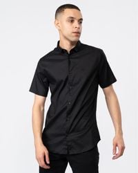 Armani Exchange - Short Sleeve Bi-stretch Shirt - Lyst