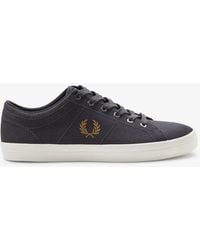 Fred Perry - Baseline Twill Leather Trainers - Lyst