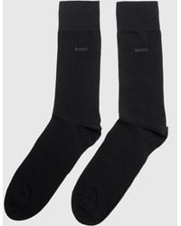 BOSS - 5 Pack Regular Length Uni Color Combed Cotton Socks - Lyst