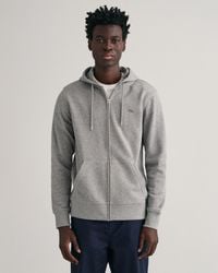 GANT - Regular Fit Shield Logo Full Zip Hoodie - Lyst