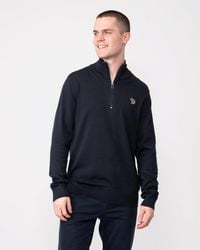 Paul Smith - Ps Zip Neck Zebra Badge Sweater - Lyst