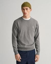 GANT - Classic Cotton Crew Neck Jumper - Lyst