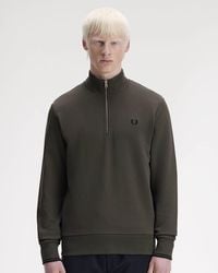 Fred Perry - Half Zip Sweatshirt - Lyst
