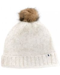 cream bobble hat womens