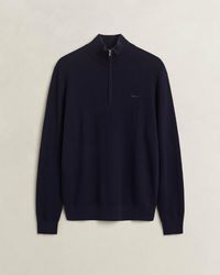 GANT - Herringbone Texture Half Zip Sweater - Lyst