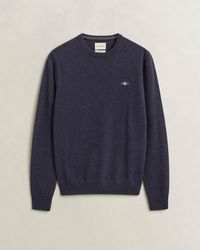GANT - Superfine Lambswool Crew Neck Sweater - Lyst