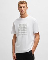 BOSS - Tee Interlock-cotton T-shirt With Circle Artwork - Lyst