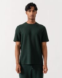 BOSS - Waffle Cotton-Blend Pyjama T-Shirt With Embroidered Logo - Lyst