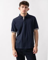 Aquascutum - Club Check Stretch Piquet Sleeves Polo Shirt - Lyst