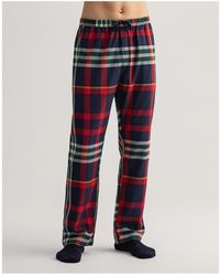 GANT Tartan Flannel Pyjama Pants - Blue