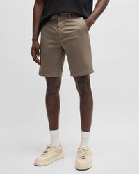 BOSS - Slim Fit Chino Shorts In Stretch Cotton Twill - Lyst