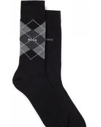 BOSS - 2 Pack Combed Cotton Argyle Socks - Lyst