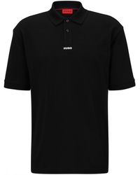 HUGO Dangula Short Sleeve Polo Shirt in Grey for Men | Lyst UK