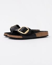 Birkenstock - Madrid Big Buckle Natural Patent Leather Sandals - Lyst