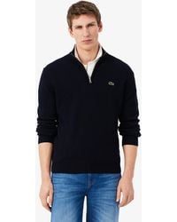 Lacoste - Half-Zip Merino Sweatshirt - Lyst