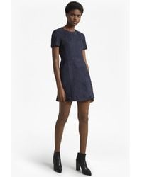 French Connection Patty Drape Short Sleeved Dress - Blue