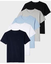 Paul Smith - Mixed Organic Cotton Logo Lounge T-Shirts Five Pack - Lyst