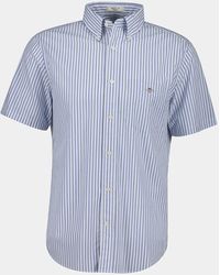 GANT - Regular Fit Poplin Stripe Short Sleeve Shirt - Lyst