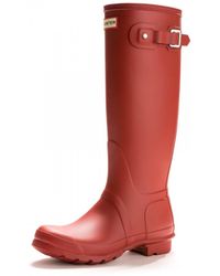 womens red hunter wellies
