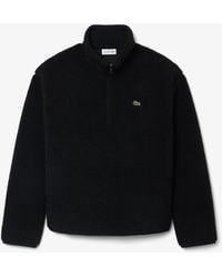 Lacoste - Sherpa Fleece Half-Zip Sweatshirt - Lyst