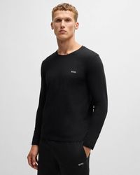 BOSS - Mix&Match Long Sleeve Stretch-Cotton T-Shirt With Embroidered Logo - Lyst