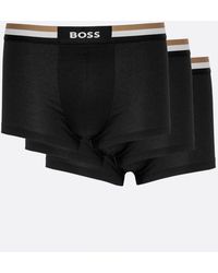 BOSS - Motion 3 Pack Cotton-Blend Trunks With Signature Waistbands Size: M - Lyst