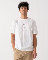 Paul Smith - Ps Casual Fit Multicolour Text T-Shirt - Lyst