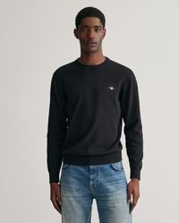 GANT - Classic Cotton Crew Neck Jumper - Lyst