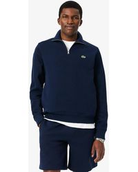 Lacoste - Zip Neck High Neck Interlock Sweatshirt - Lyst