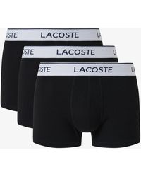 Lacoste - 3-Pack Contrast Stripe Stretch Cotton Trunks - Lyst