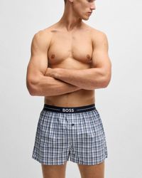 BOSS - Boxer 2-pack Cotton Pyjama Shorts With Logo Waistbands - Lyst