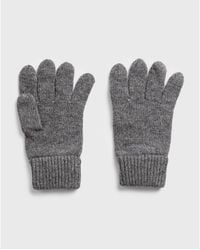 GANT Dark Melange Knitted Wool Gloves - 9930000 92 - Grey