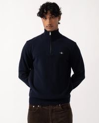 GANT - Superfine Lambswool Half Zip Sweater - Lyst