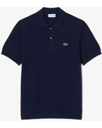 Lacoste - Moss Stitch Cotton Polo Collar Sweater - Lyst