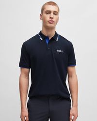 BOSS - Paddy Pro Cotton Blend Polo Shirt With Contrast Logos Nos - Lyst