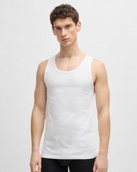 BOSS - Tanktop Classic 3 Pack Cotton Underwear Vests With Embroidered Logos - Lyst