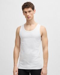 BOSS - Tanktop Classic 3 Pack Cotton Underwear Vests With Embroidered Logos Nos - Lyst