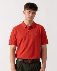GANT - Regular Fit Short Sleeve Shield Logo Pique Polo - Lyst