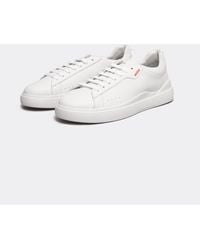 HUGO - Blake Tenn Leather Trainers With Branded Quarter Nos - Lyst